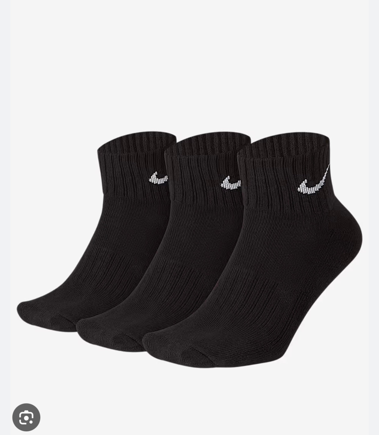Nike Cushioned Ankle Sock, Black, 3 Pack