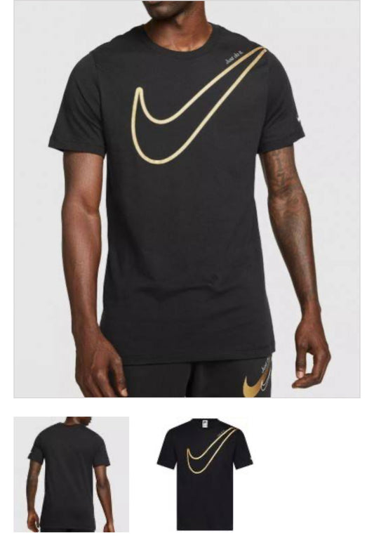 Nike Just Do It T Shirt, Black Gold
