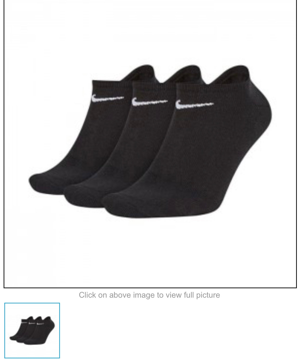 Nike Lightweight Trainer Socks, Black , 3 Pack