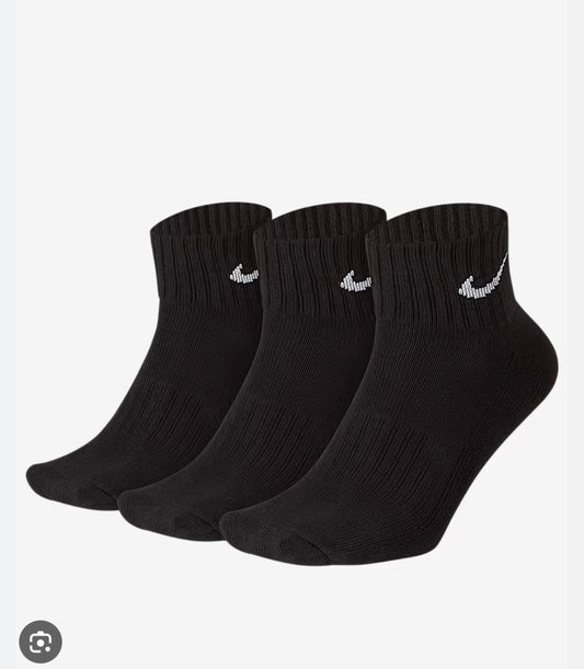 Nike Cushioned Ankle Sock, Black, 3 Pack